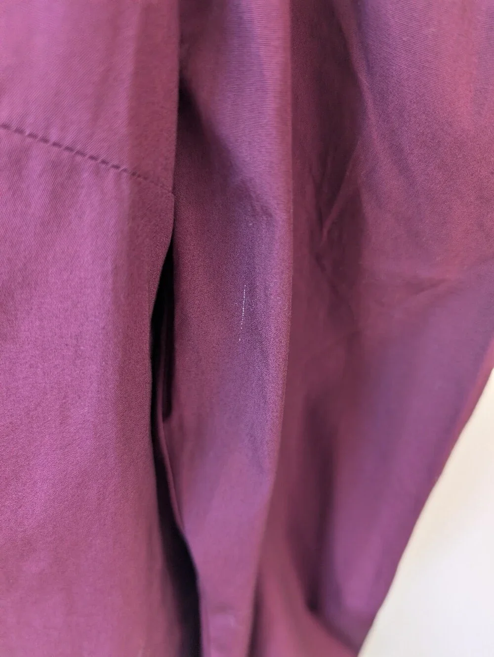Madewell Neck Tie Button-Down Blouse in Deep Plum / Burgundy (Size M)